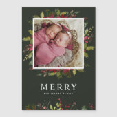Merry Greenery | Magnetische Urlaubsfotokarte Magnetkarte (Vorderseite)