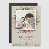 Merry Greenery | Magnetische Urlaubsfotokarte Magnetkarte (Vorne/Hinten)