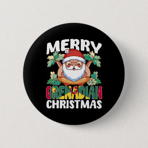 Merry Grenadian Weihnachten Funny Grenada Xmas Str Button