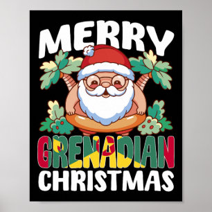 Merry Grenadian Weihnachten Funny Grenada Xmas Str Poster