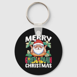 Merry Grenadian Weihnachten Funny Grenada Xmas Str Schlüsselanhänger