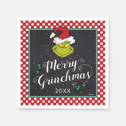 Merry Grinchmas | Grinch Holiday Party Serviette (Vorderseite)