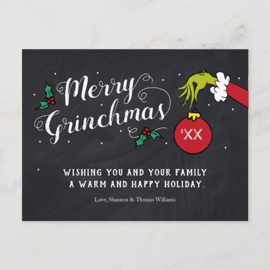 Merry Grinchmas | Grinch Holiday Postkarte (Vorderseite)