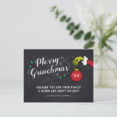 Merry Grinchmas | Grinch Holiday Postkarte (Stehend Vorderseite)