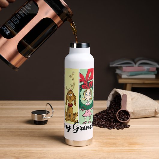 Merry Grinchmas Holiday Collage Trinkflasche (Kaffee)