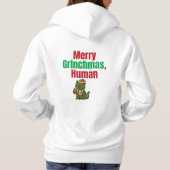 Merry Grinchmas, Human – Funny Cat Christmas Hoodie (Rückseite)