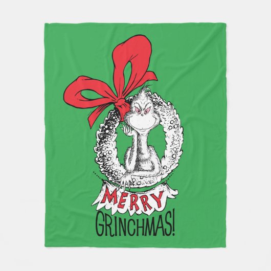 Merry Grinchmas Wreath Fleecedecke (Vorderseite)