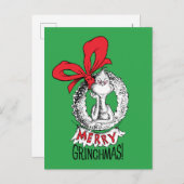 Merry Grinchmas Wreath Postkarte (Vorne/Hinten)