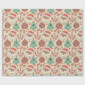 Merry & Groovy Retro Christmas Wrapping Paper Geschenkpapier (Flach)