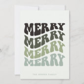 Merry Groovy Wavy Green Typografie Weihnachten (Vorderseite)
