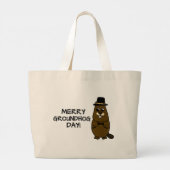 Merry Groundhog Day Jumbo Stoffbeutel (Rückseite)