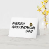Merry Groundhog Day Karte (Gelbe Blume)