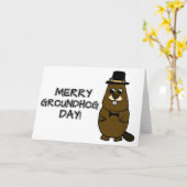 Merry Groundhog Day Karte (Gelbe Blume)