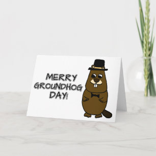 Merry Groundhog Day Karte