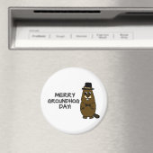 Merry Groundhog Day Magnet (In Situ (Geschirrspüler))
