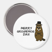 Merry Groundhog Day Magnet (Vorderseite/Rückseite)