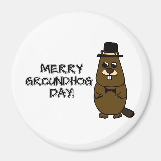 Merry Groundhog Day Magnet (Vorne)