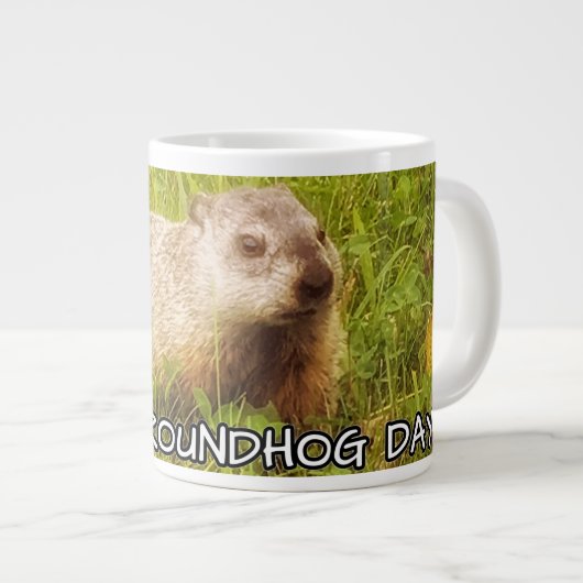 Merry Groundhog Day Tasse (Vorderseite Rechts)