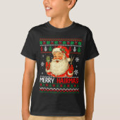 Merry Hairmas Christmas Sweater Santa Hairstylist T-Shirt (Vorderseite)