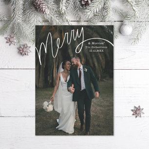 Merry Hand Lettering Wedding Foto Feiertagskarte