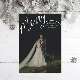 Merry Hand Lettering Wedding Foto Feiertagskarte