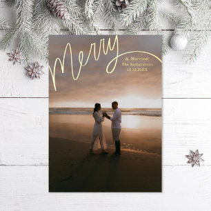 Merry Hand Lettering Wedding Foto Folien Feiertagskarte