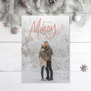 Merry Hand Lettering Winter neu verheiratet Feiertagskarte