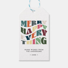 Merry Happy Everything Groovy Holiday Christmas Geschenkanhänger