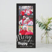 Merry Happy - Fotokarte Einladung (Stehend Vorderseite)