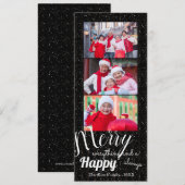 Merry Happy - Fotokarte Einladung (Vorne/Hinten)