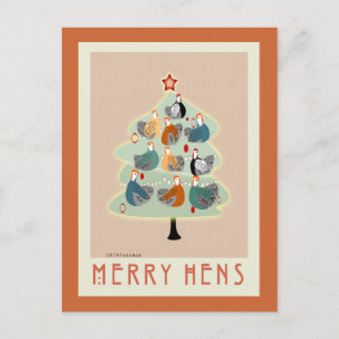 Merry Happy hens Weihnachtsbaumkarten, Schreibware Feiertagspostkarte