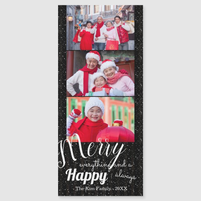 Merry Happy - Magnetisches Foto Magnetkarte (Vorderseite)