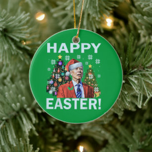Merry Happy Oaster Funny Joe Biden Weihnachten Keramik Ornament