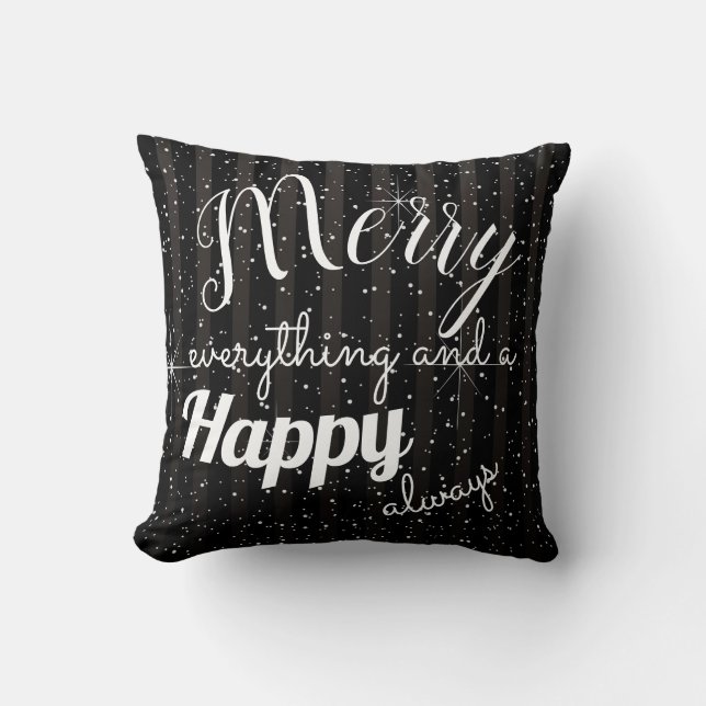 Merry Happy - Square Throw Kissen (Vorderseite)