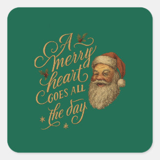 Merry Heart Quadratischer Aufkleber