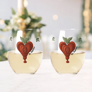 Merry Heart Valentine's Weinglas Ohne Stiel