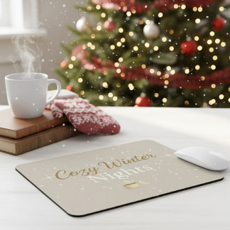 Merry Hearth: Cozy Winter Nights Minimalist Mousep Mousepad