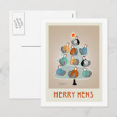Merry Hens Weihnachtsbaumpostkarte Feiertagspostkarte (Vorne/Hinten)
