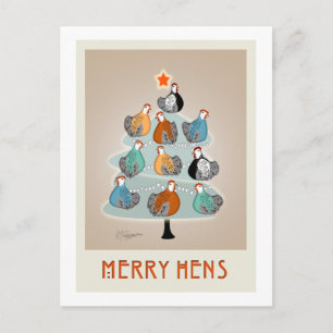 Merry Hens Weihnachtsbaumpostkarte Feiertagspostkarte