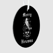 Merry Hexmas Witchy Spooky Skull Ornament (Vorderseite)