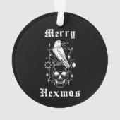 Merry Hexmas Witchy Spooky Skull Ornament (Rückseite)
