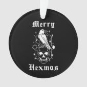 Merry Hexmas Witchy Spooky Skull Ornament (Vorderseite)