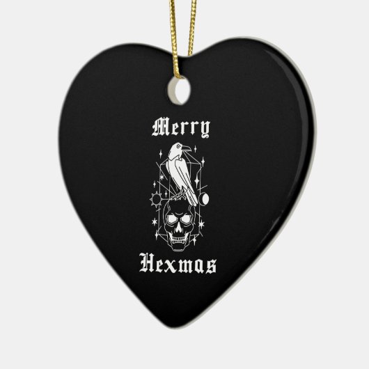 Merry Hexmas Witz Skull Spooky Hexchcraft Keramik Ornament (Links)