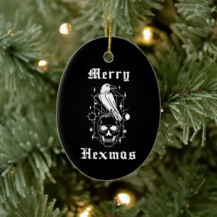 Merry Hexmas Witz Skull Spooky Hexchcraft Keramik Ornament