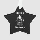Merry Hexmas Witz Skull Spooky Hexchcraft Ornament (Rückseite)