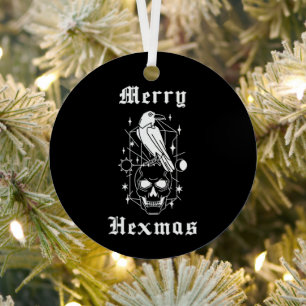 Merry Hexmas Witz Skull Spooky Hexchcraft Ornament Aus Metall