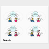 Merry Hippie Christmas Ovaler Aufkleber (Blatt)