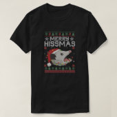 Merry Hissmas, Funny Cat Christmas Design T-Shirt (Design vorne)