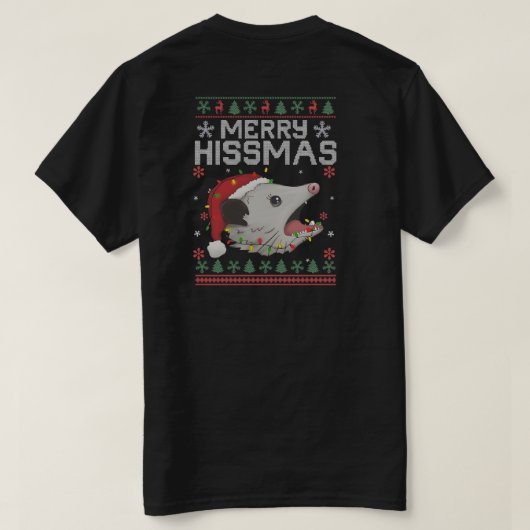 Merry Hissmas, Funny Cat Christmas Design T-Shirt (Design Rückseite)