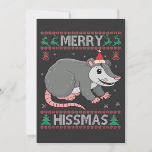 Merry Hissmas Funny Ugly Xmas Sweater Opossum Gesc Ankündigung